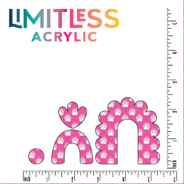 Glitz Glam Outdoor Paw Prints Pattern Acrylic Sheet - CMB Pattern Acrylic