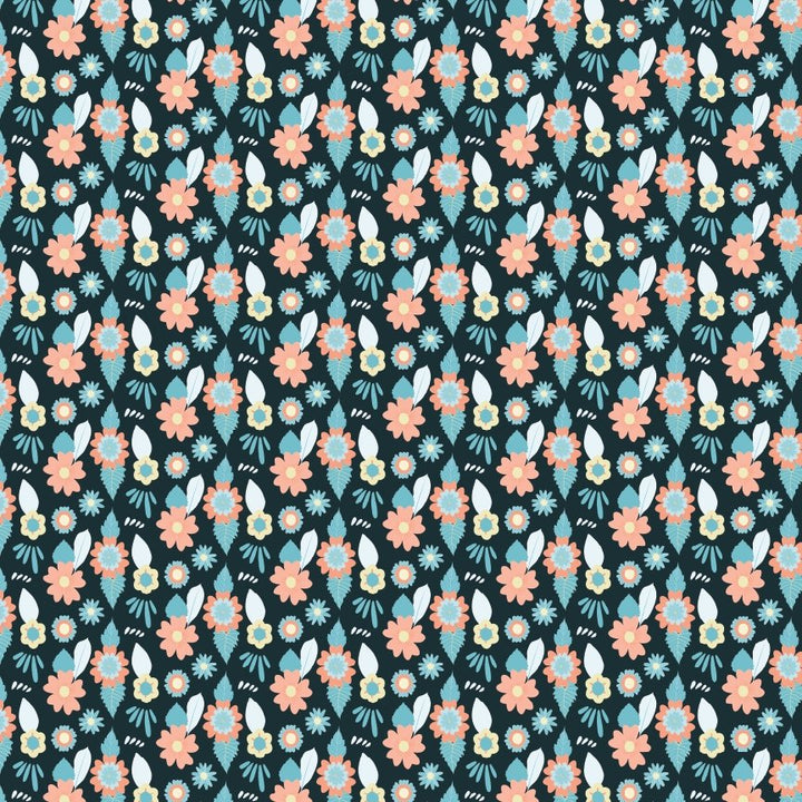 Glow of the Blue Night Floral Pattern Acrylic Sheets - CMB Pattern Acrylic