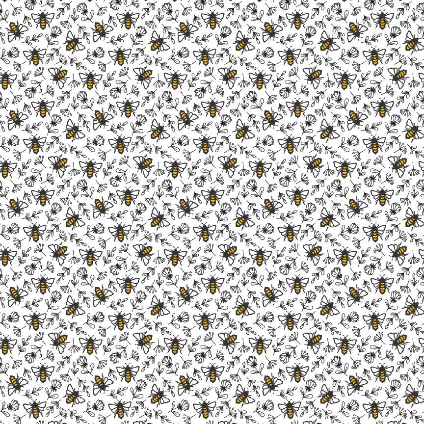 Golden Bee Floral Pattern Acrylic Sheets - CMB Pattern Acrylic