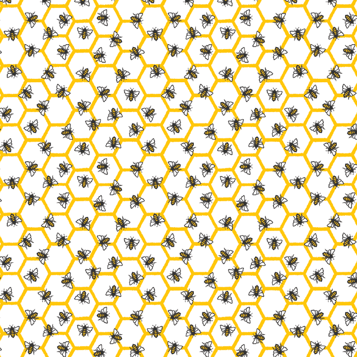 Golden Bee Honeycomb Scattered Pattern Acrylic Sheets - CMB Pattern Acrylic
