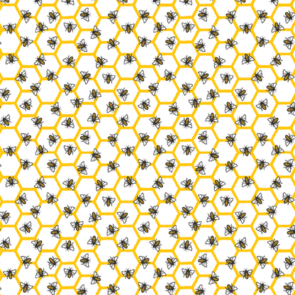 Golden Bee Honeycomb Scattered Pattern Acrylic Sheets - CMB Pattern Acrylic