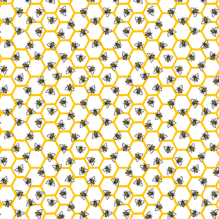 Golden Bee Honeycomb Scattered Pattern Acrylic Sheets - CMB Pattern Acrylic