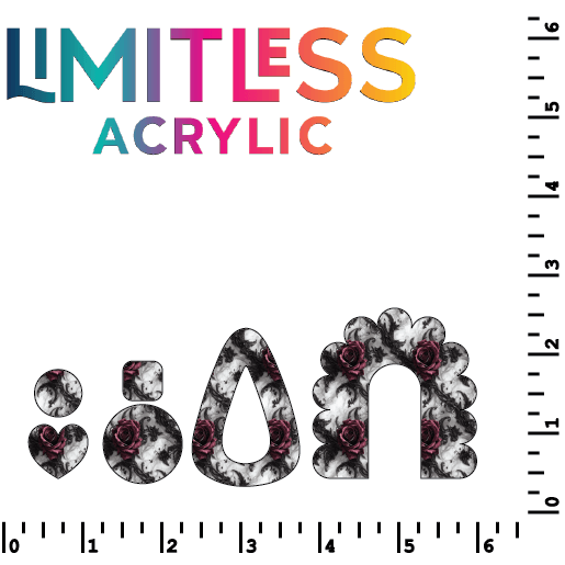 Goth Roses Pattern Acrylic Sheets - CMB Pattern Acrylic