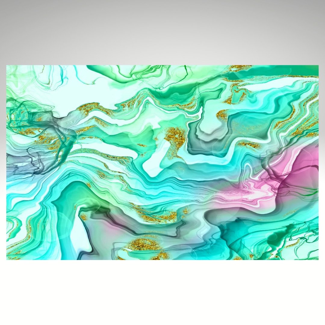 Green Alcohol Ink Swirls Pattern Sheet - CMB Pattern Acrylic