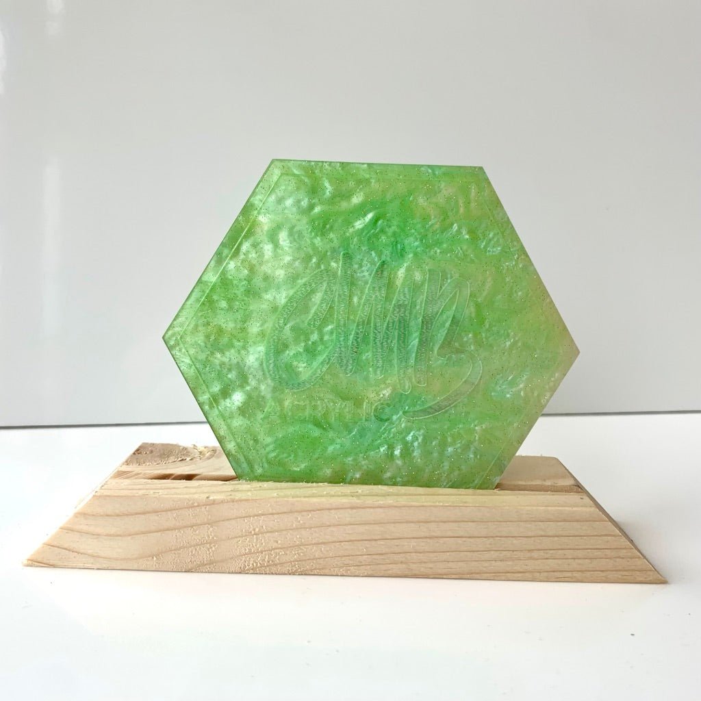 Green Apple Marbled Glitter Cast Acrylic | Marbled Acrylic Sheet | CMB Acrylic