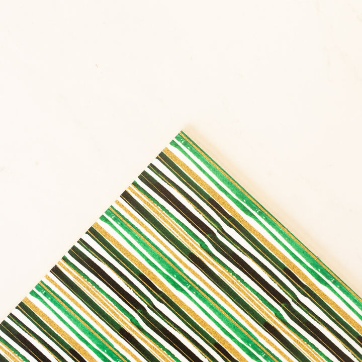 Green & Gold Brushstroke Stripes Pattern Acrylic Sheet - CMB Pattern Acrylic
