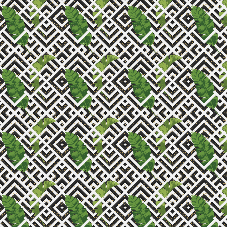 Green Leaf Chevron Pattern Acrylic Sheets - CMB Pattern Acrylic