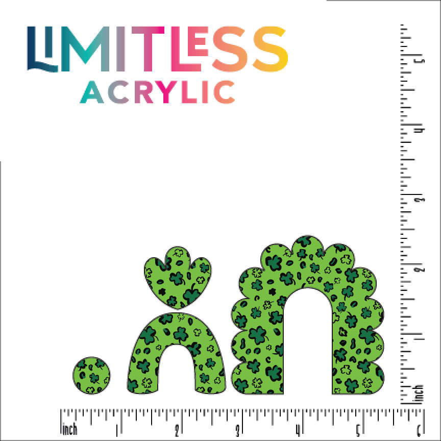 Green Leopard Clover Geometric Pattern Acrylic Sheet - CMB Pattern Acrylic