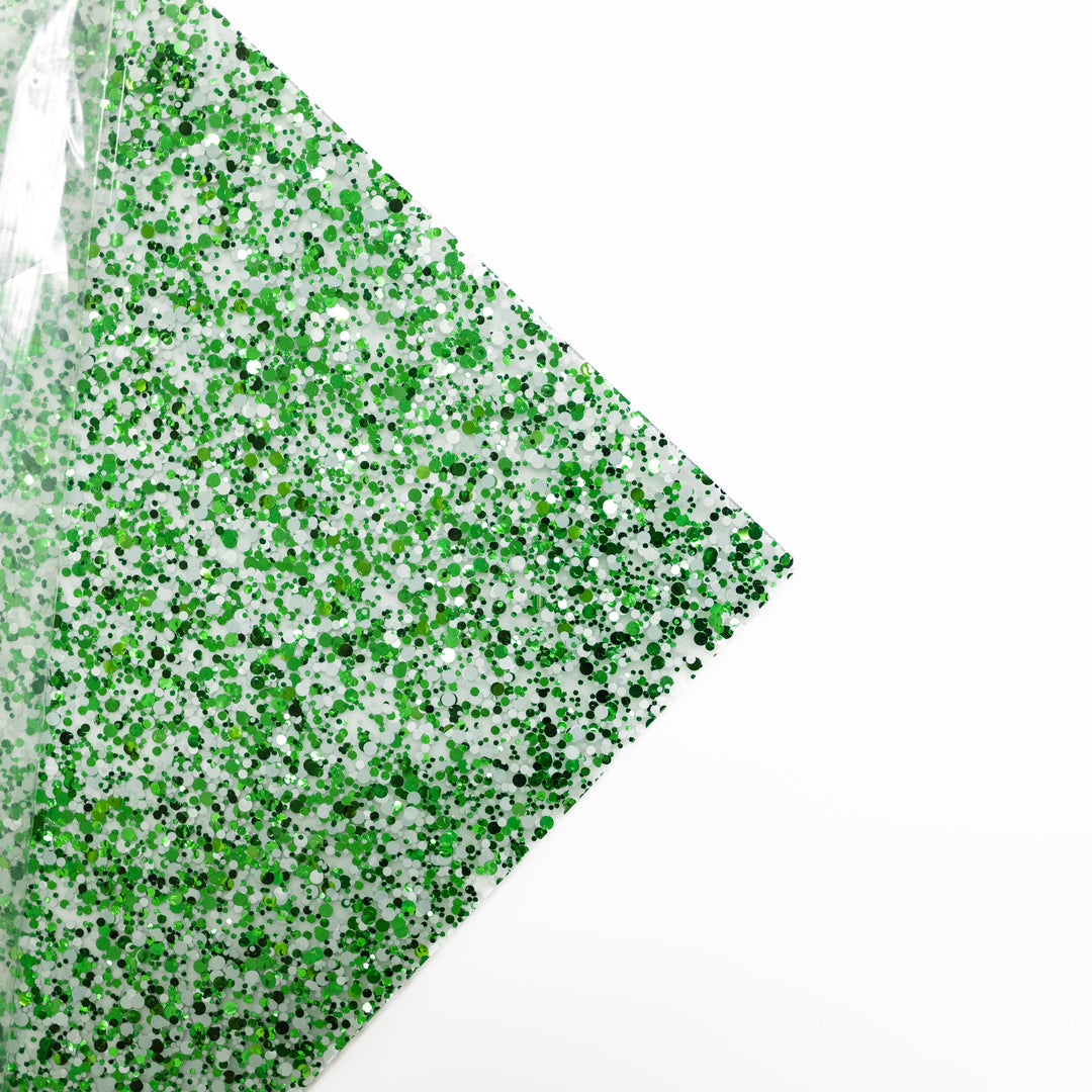 Green & White Confetti Dots Cast Acrylic Sheets - Acrylic Sheets
