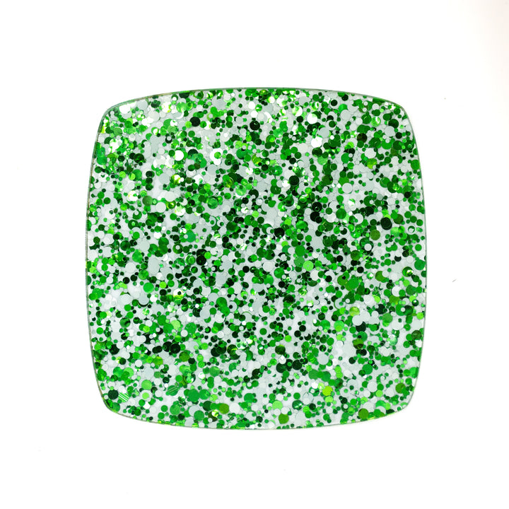 Green & White Confetti Dots Cast Acrylic Sheets - Acrylic Sheets