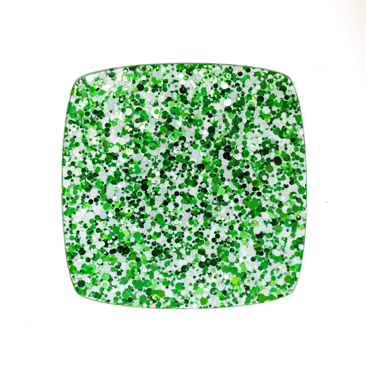 Green & White Glitter Dots Cast Acrylic | Glitter Acrylic Sheet | CMB Acrylic