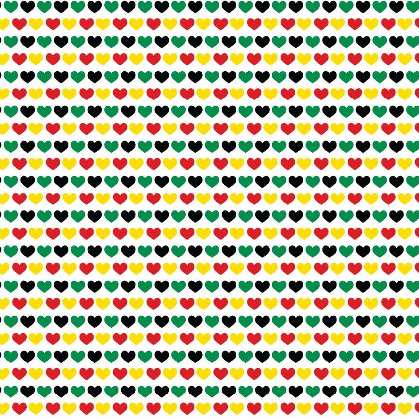 Green, Yellow, Red, & Black Heart Stripes Pattern Acrylic Sheets - CMB Pattern Acrylic