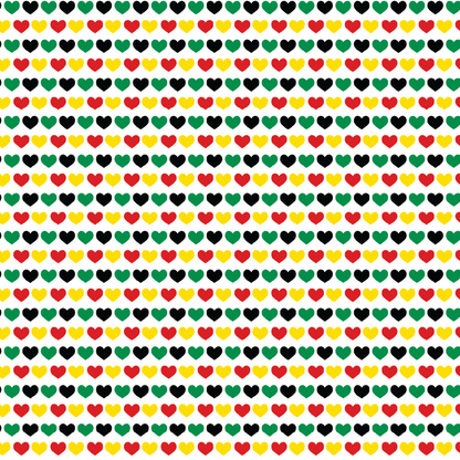 Green, Yellow, Red, & Black Heart Stripes Pattern Acrylic Sheets - CMB Pattern Acrylic