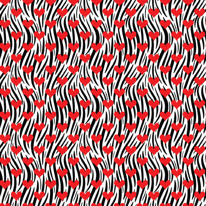 Hearts on Zebra Pattern Acrylic Sheets - CMB Pattern Acrylic
