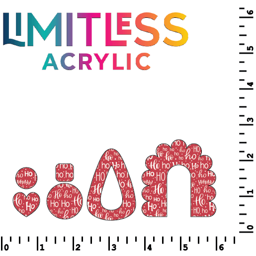 Ho Ho Ho Typography Pattern Acrylic Sheets - CMB Pattern Acrylic