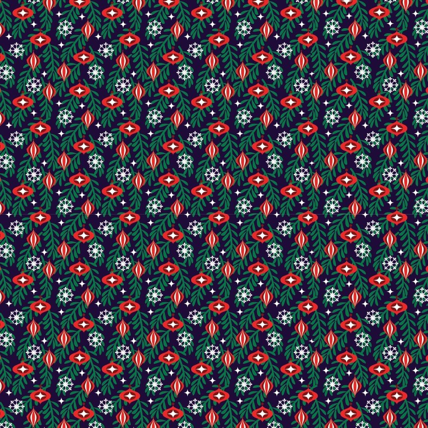 Holiday Floral Ornaments Pattern Acrylic Sheets - CMB Pattern Acrylic