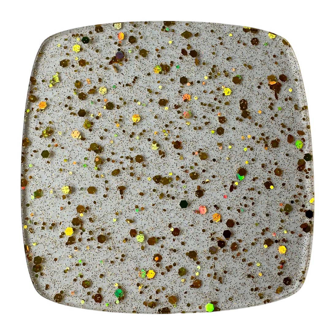 Holographic Gold Hexy Glitter Cast Acrylic | Glitter Acrylic Sheet | CMB Acrylic