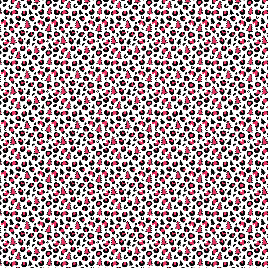 Hot Pink Christmas Tree Leopard Print Pattern Acrylic Sheets - CMB Pattern Acrylic