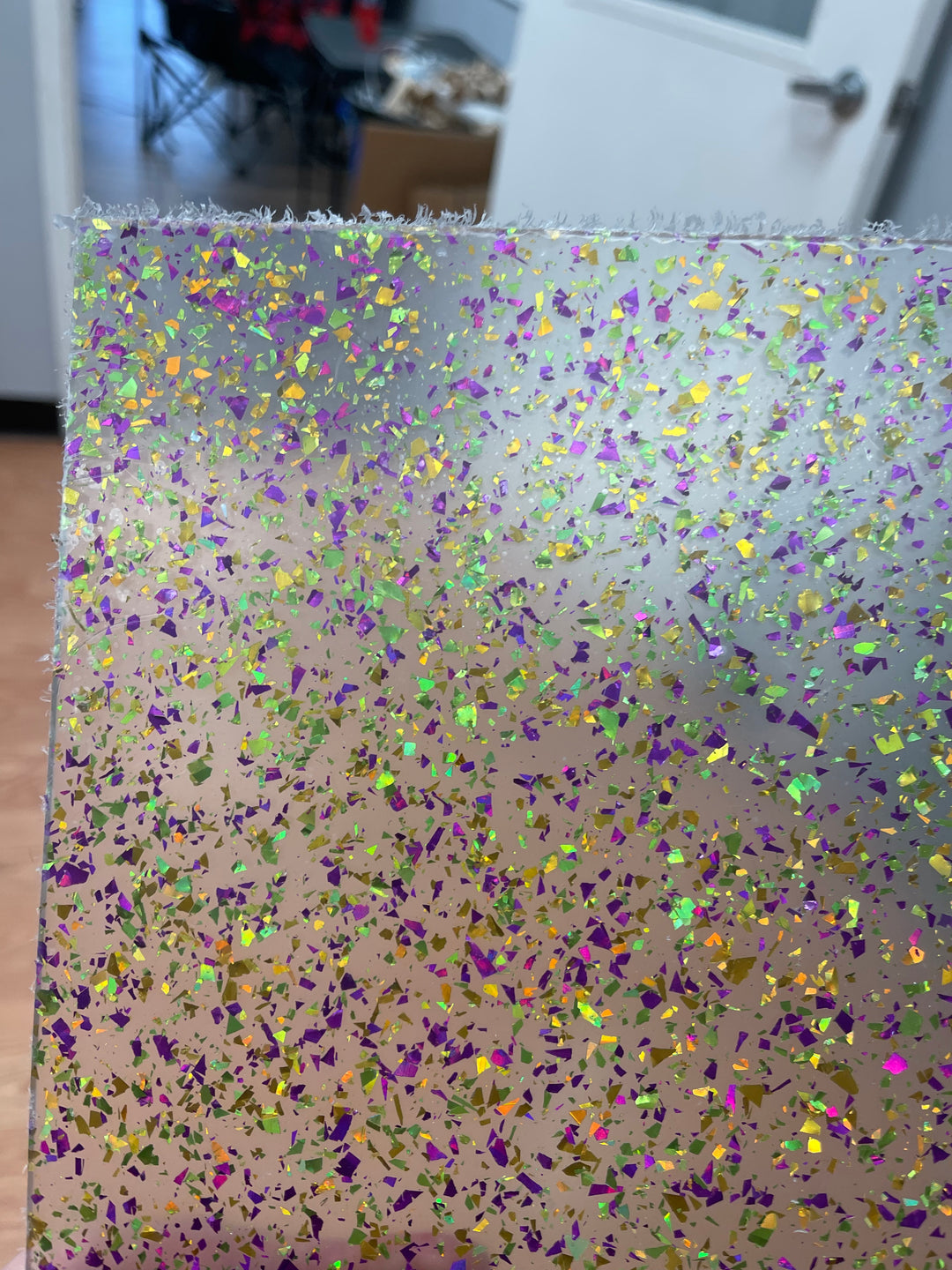 1/8" Mardi Gras Holographic Flake Glitter Cast Acrylic Sheets