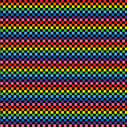 Itty Bitty Black Rainbow Checkered Pattern Acrylic Sheets - CMB Pattern Acrylic