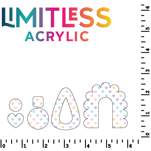 Itty Bitty Pastel Rainbow Hearts Pattern Acrylic Sheets - CMB Pattern Acrylic