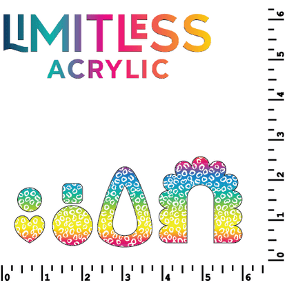 Itty Bitty Rainbow Bright Pattern Acrylic Sheets - CMB Pattern Acrylic