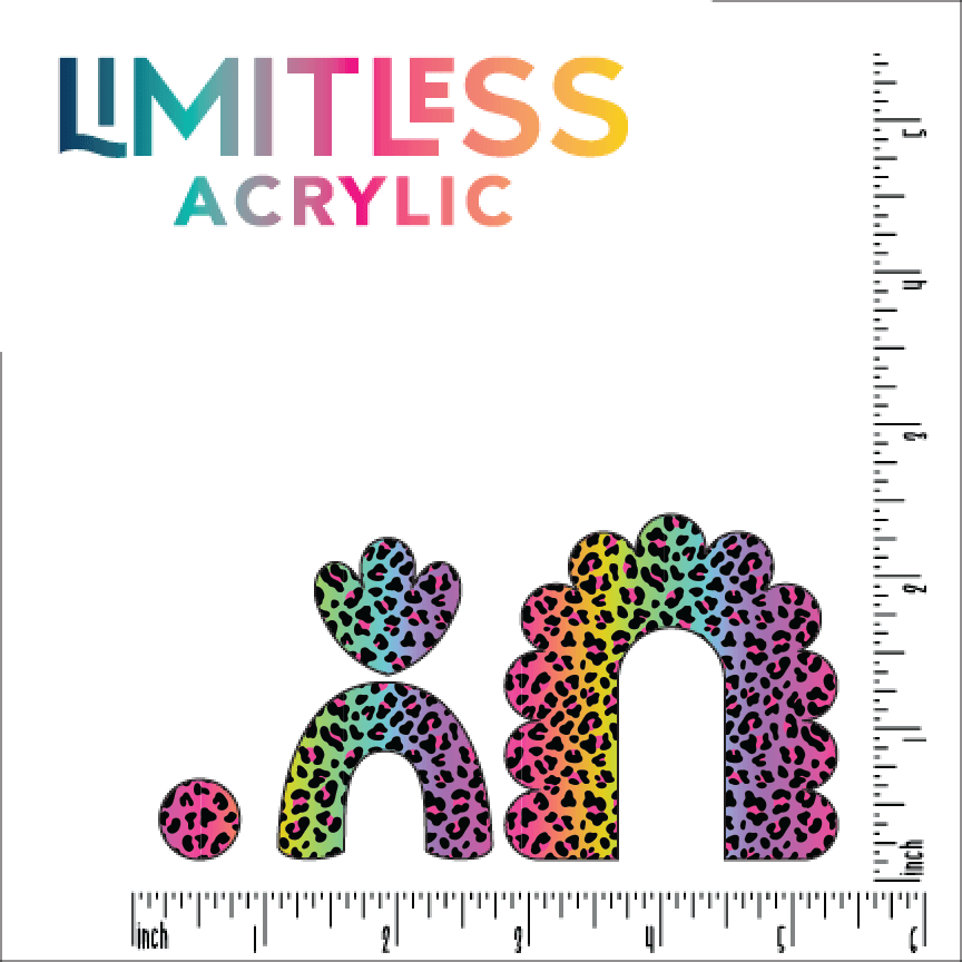 Itty Bitty Rainbow Leopard Pattern Acrylic Sheet - CMB Pattern Acrylic