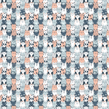 Kawaii Cat Blue Pattern Acrylic Sheet - CMB Pattern Acrylic