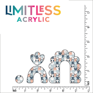 Kawaii Cat Blue Pattern Acrylic Sheet - CMB Pattern Acrylic