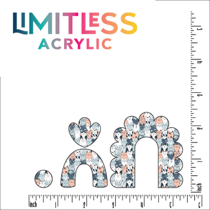 Kawaii Cat Blue Pattern Acrylic Sheet - CMB Pattern Acrylic