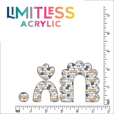 Kawaii Cat Gray Pattern Acrylic Sheet - CMB Pattern Acrylic