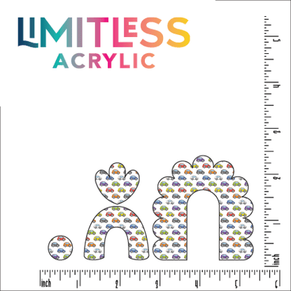Kiddie Cars Pattern Acrylic Sheet - CMB Pattern Acrylic