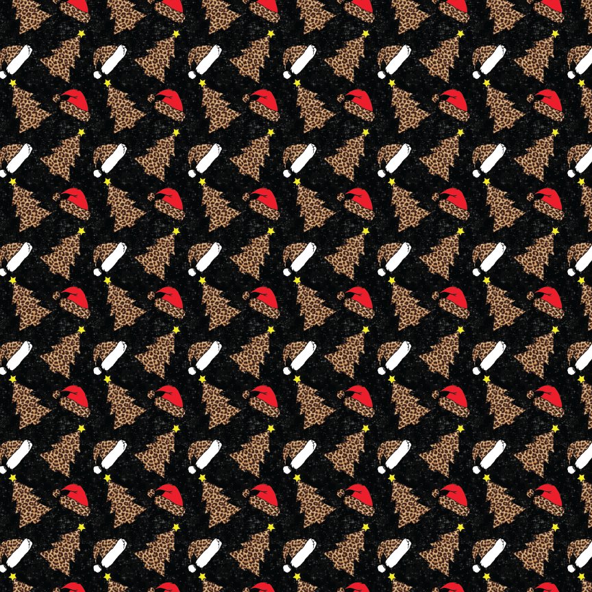 Leopard Christmas Santa Hat Pattern Acrylic Sheets - CMB Pattern Acrylic