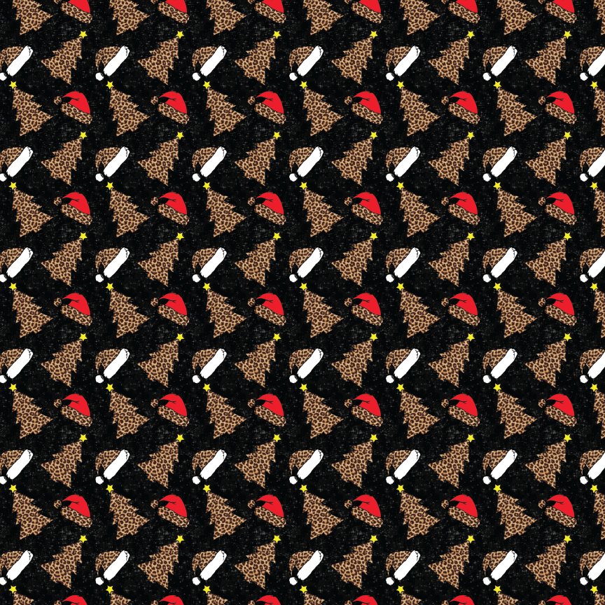 Leopard Christmas Santa Hat Pattern Acrylic Sheets - CMB Pattern Acrylic