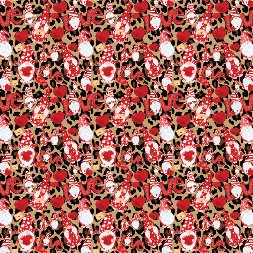 Leopard Gnomie Love Pattern Acrylic Sheet - CMB Pattern Acrylic