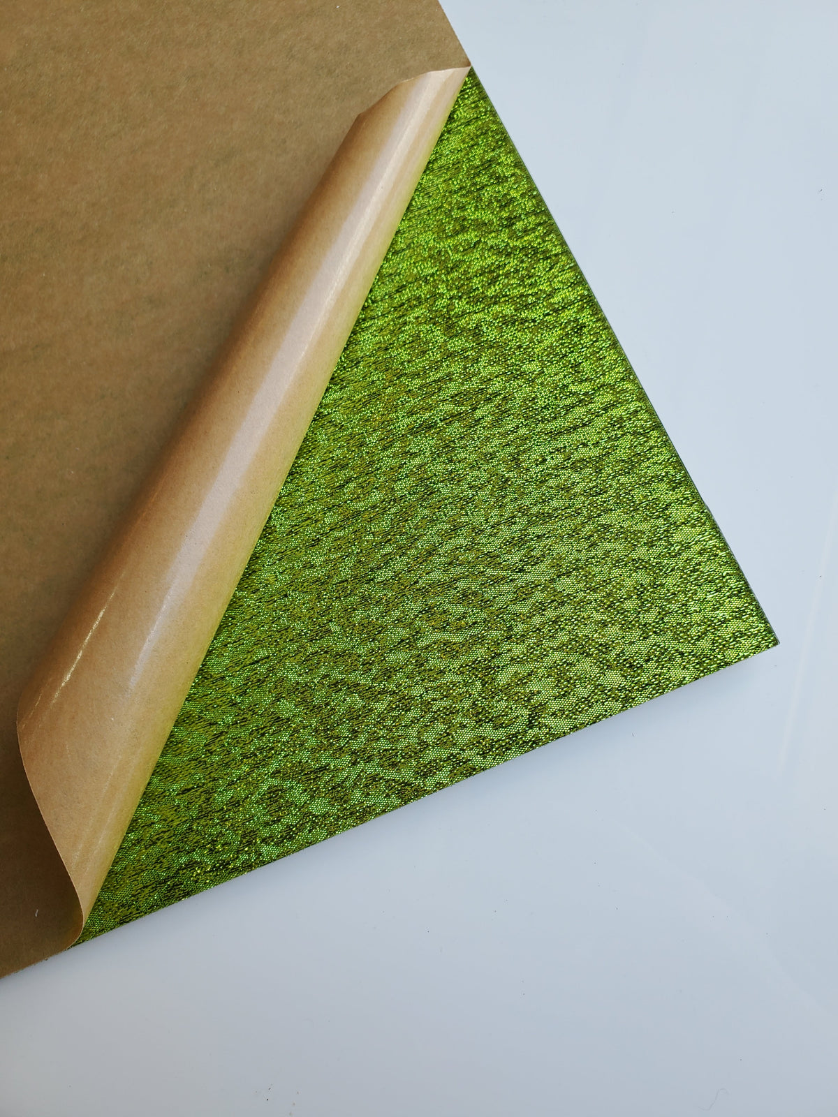 Lime Green Shimmer Fabric Cast Acrylic | Fabric Acrylic Sheet | CMB Acrylic