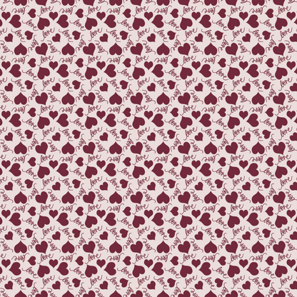 LPL Burgundy Heart Love Pattern Acrylic Sheets - CMB Pattern Acrylic