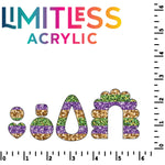 Mardi Gras Faux Glitter Pattern Acrylic Sheets - CMB Pattern Acrylic
