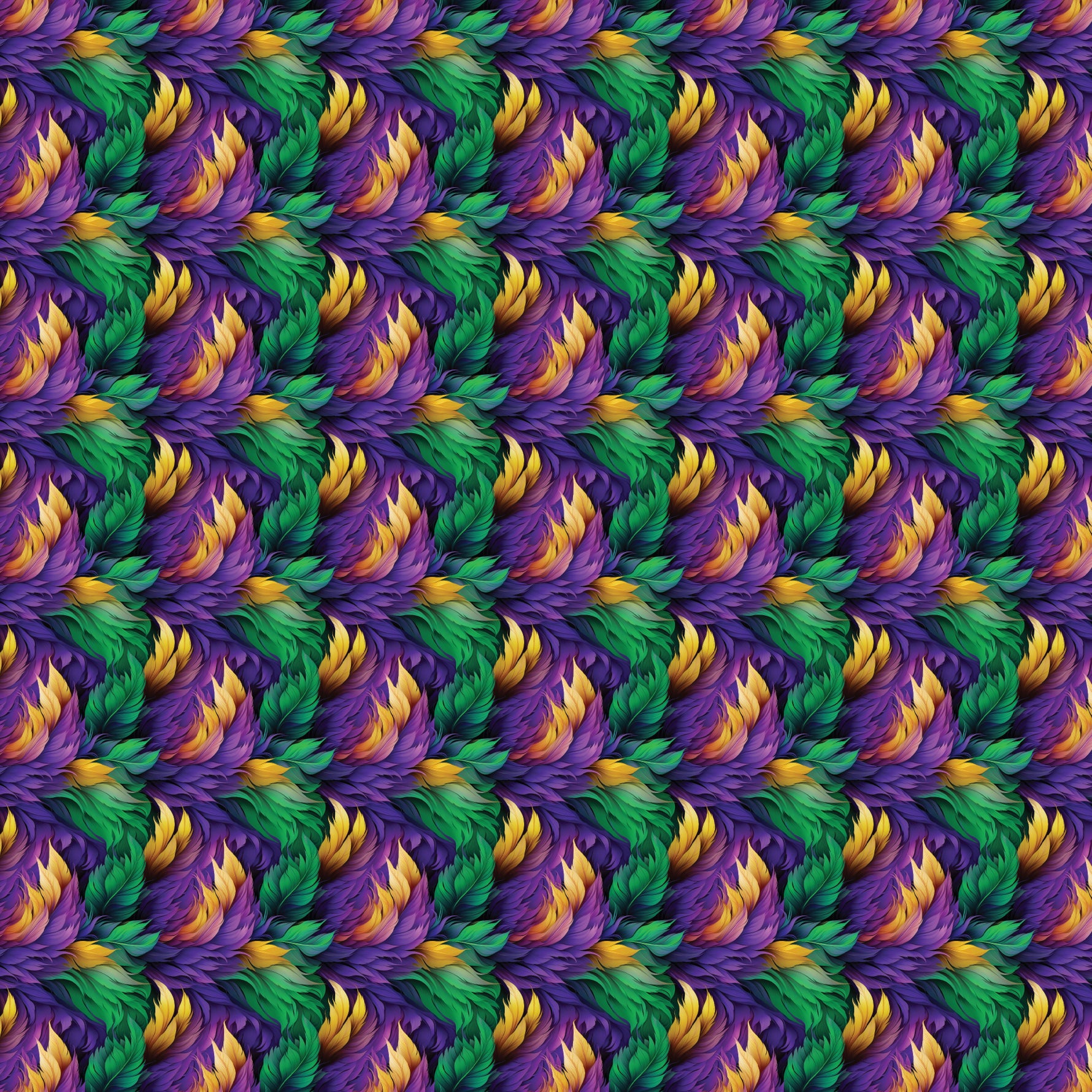Mardi Gras Feathers Pattern Acrylic Sheets - CMB Pattern Acrylic