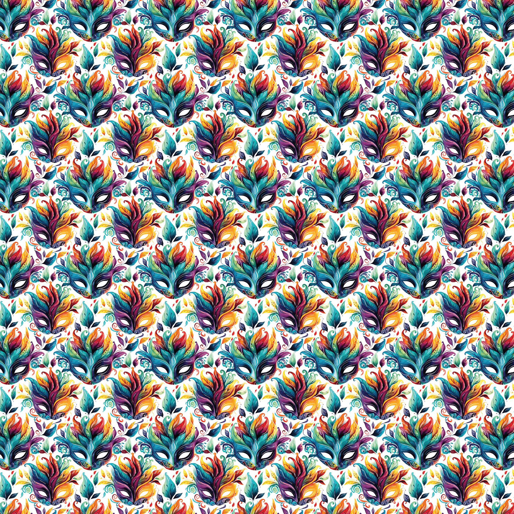 Mardi Gras Masks Pattern Acrylic Sheets - CMB Pattern Acrylic
