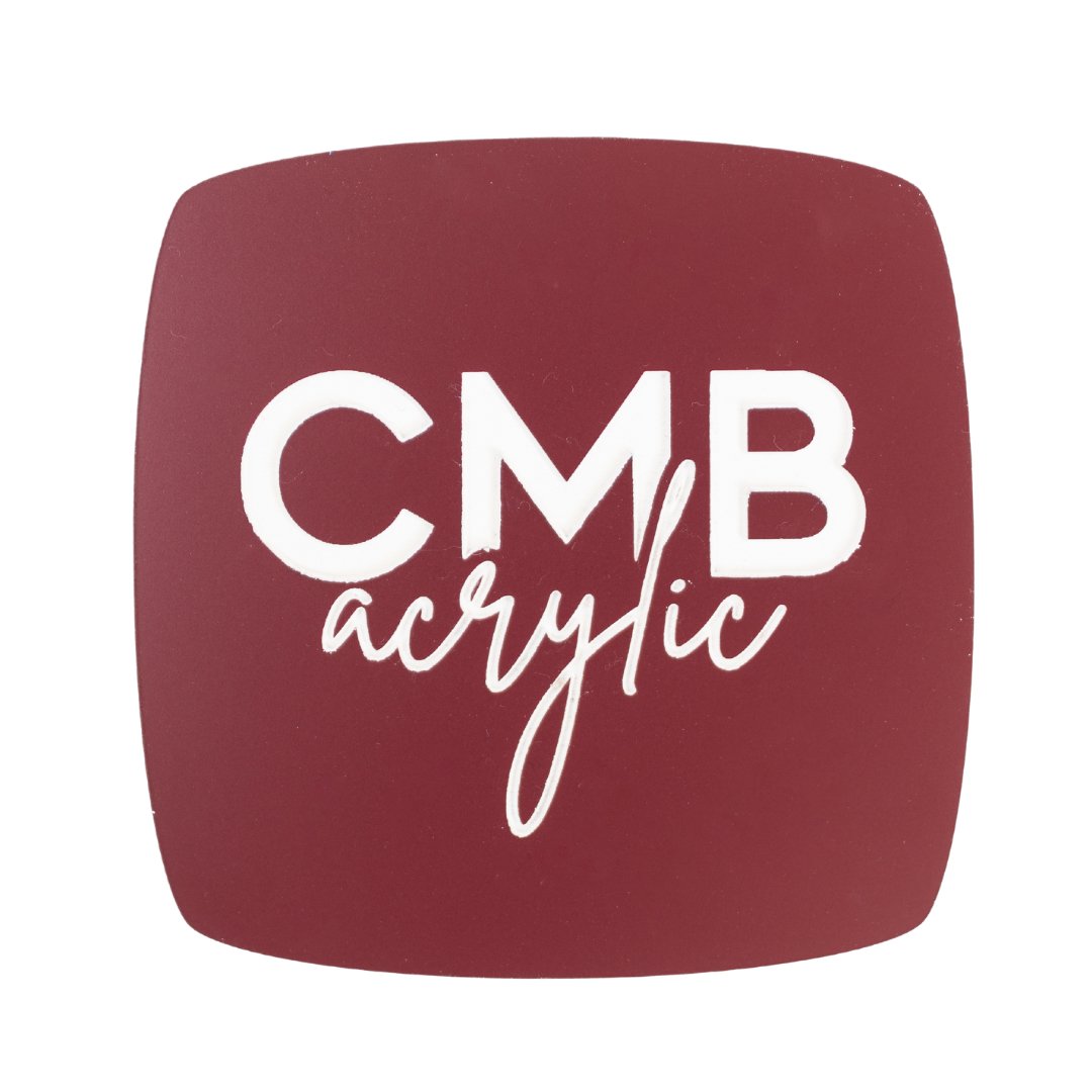 Maroon Engraves White Laser XT Two Tone Acrylic | Two Tone Acrylic Sheet | CMB Acrylic