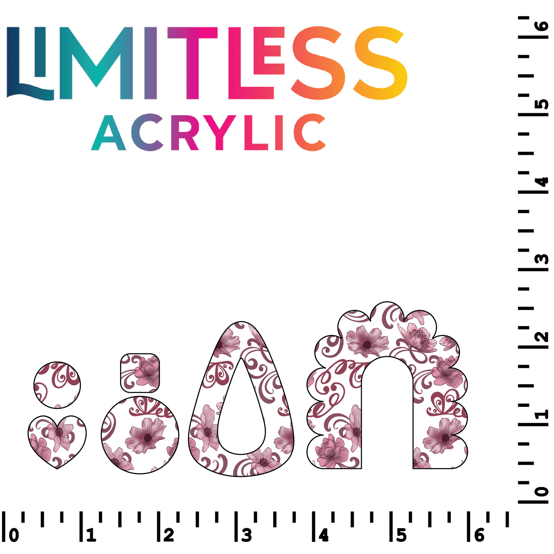 Mauve Floral Script Pattern Acrylic Sheets - CMB Pattern Acrylic