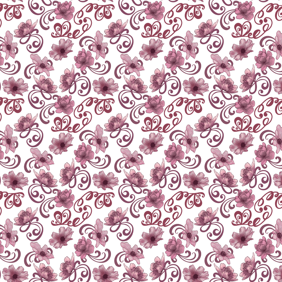 Mauve Floral Script Pattern Acrylic Sheets - CMB Pattern Acrylic
