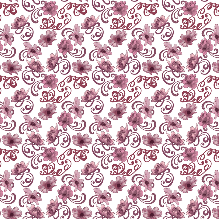 Mauve Floral Script Pattern Acrylic Sheets - CMB Pattern Acrylic