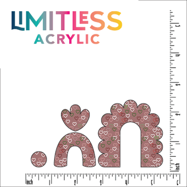 Mauve Interlocking Hearts Pattern Acrylic Sheet - CMB Pattern Acrylic