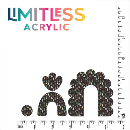 Mini Christmas Trees on Black Pattern Acrylic Sheet - CMB Pattern Acrylic