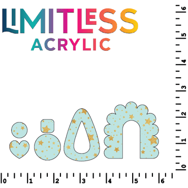 Mint & Gold Stars Pattern Acrylic Sheets - CMB Pattern Acrylic
