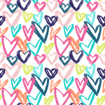 Multicolor Scribble Hearts 2 Pattern Acrylic Sheets - CMB Pattern Acrylic