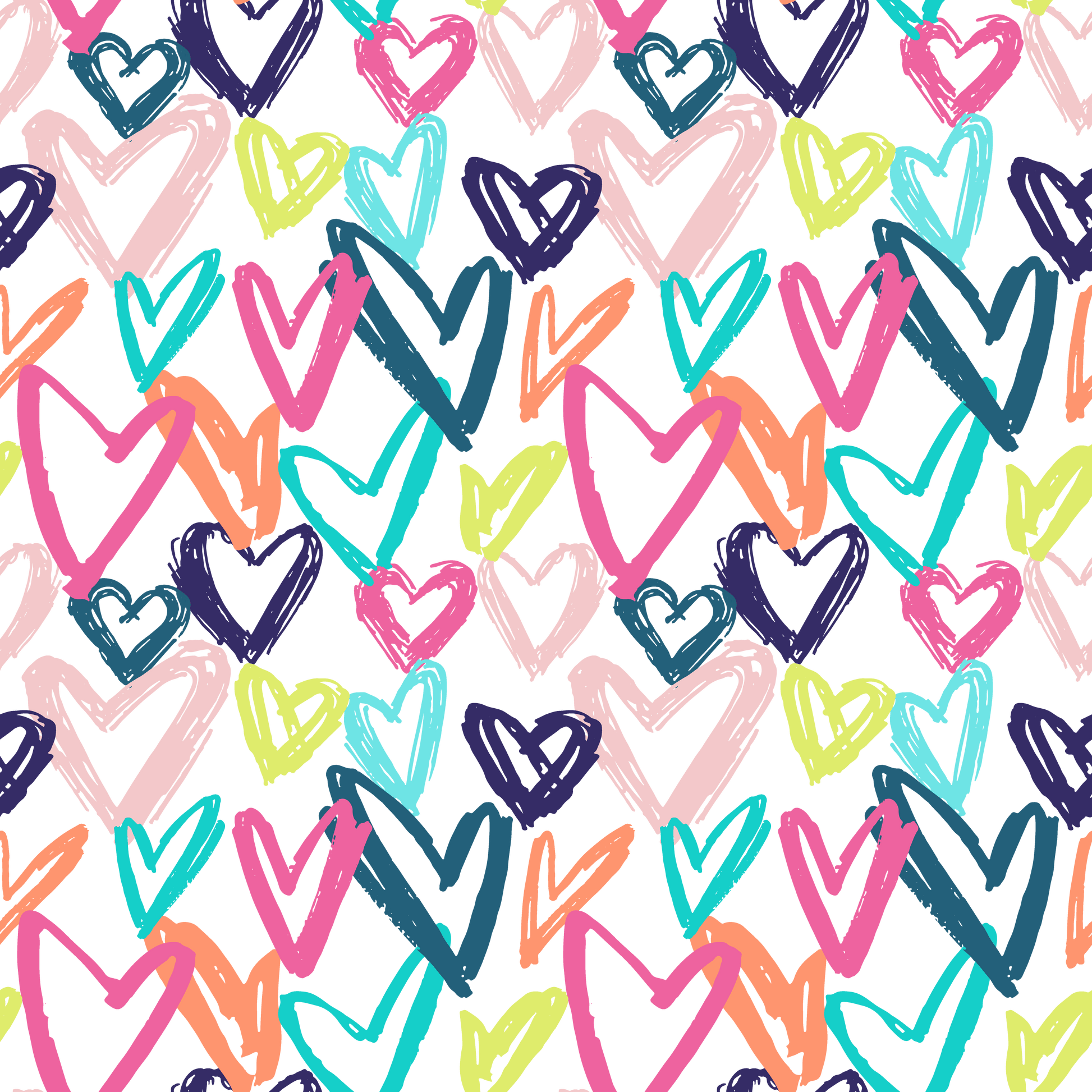 Multicolor Scribble Hearts 2 Pattern Acrylic Sheets - CMB Pattern Acrylic