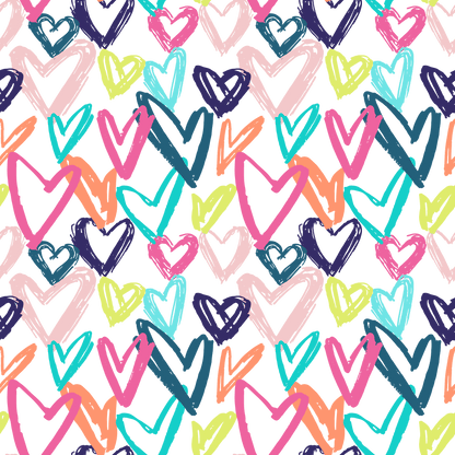 Multicolor Scribble Hearts 2 Pattern Acrylic Sheets - CMB Pattern Acrylic